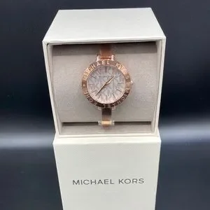Michael Kors Jet Set Monogram Dial Rose Gold Bangle Watch MICHAEL KORS MK-5263 Rose-Gold Tone Chronograph Watch 39mm W  main image 4